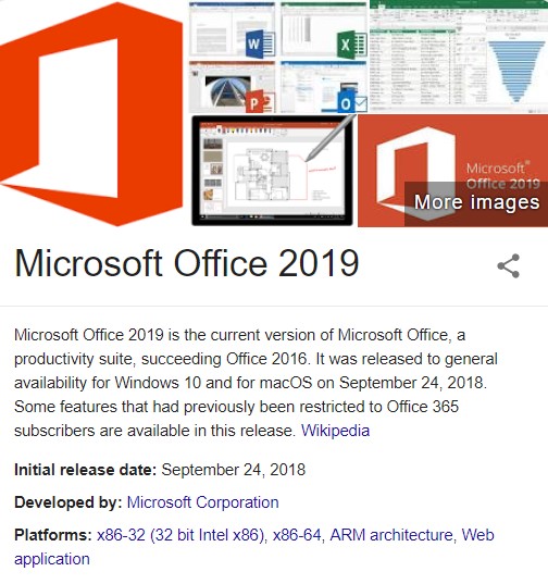 all versions of microsoft office